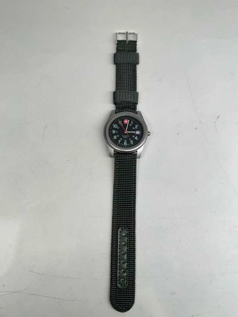 Vintage Wenger Swiss Military Marlboro Men’s Watch Date 37mm New Battery Runs